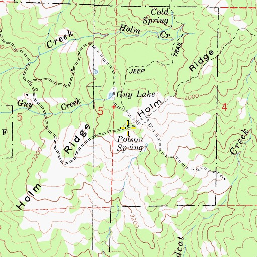 Topographic Map of Holm Ridge, CA
