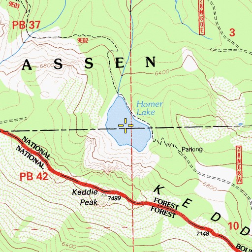 Topographic Map of Homer Lake, CA