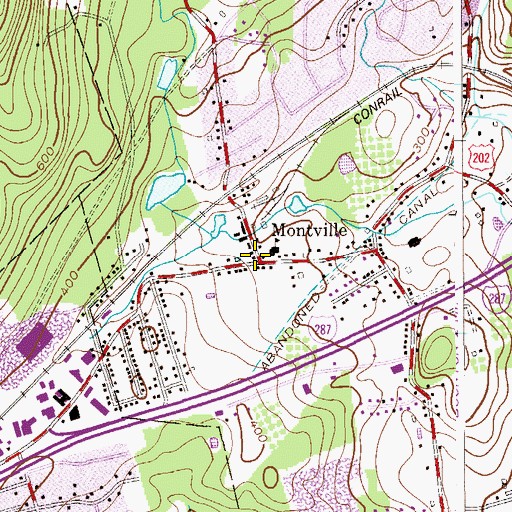 Topographic Map of Montville Fire Department District 1, NJ