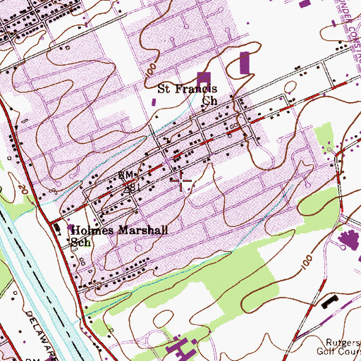 Topographic Map of Holmes Marshall Fire Company, NJ