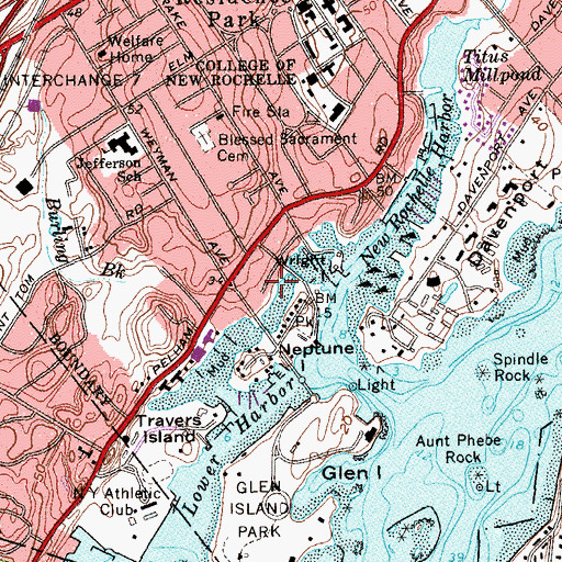 Topographic Map of Bayberry Nursing Home, NY
