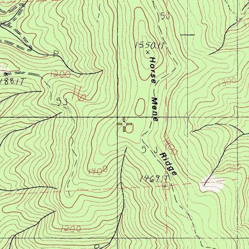 Topographic Map of Horse Mane Ridge, CA