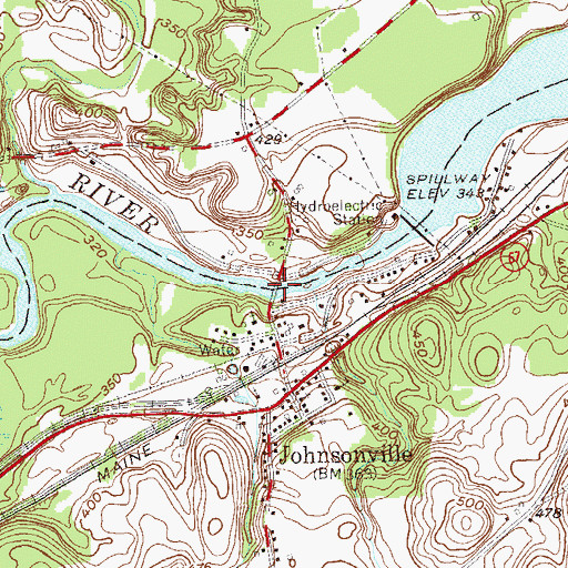 Topographic Map of Hoosic River Bridge, NY
