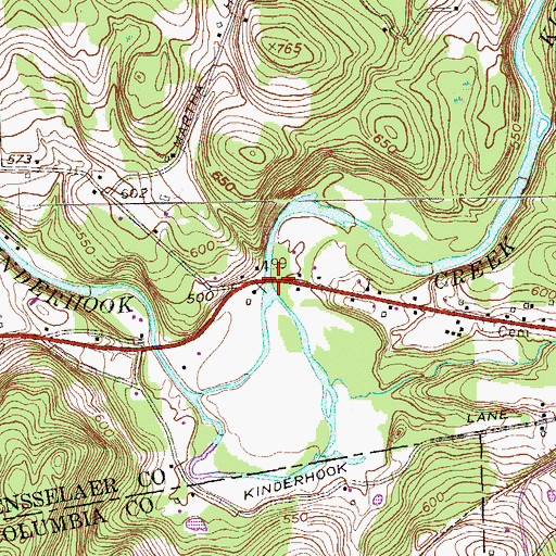 Topographic Map of Kinderhook Creek Bridge, NY