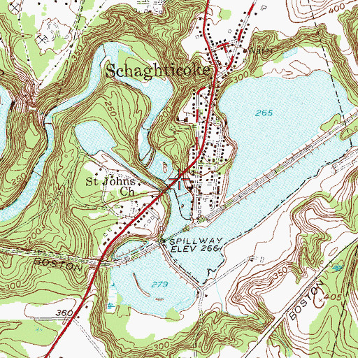 Topographic Map of Schaghticoke Bridge, NY