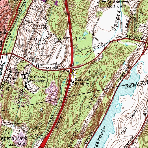 Topographic Map of Ardsley Rest Area, NY