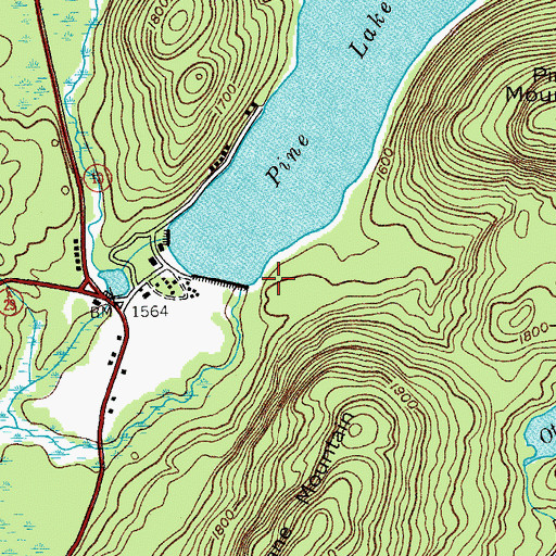 Topographic Map of Pine Lake Campground and Recreational Vehicle Park, NY