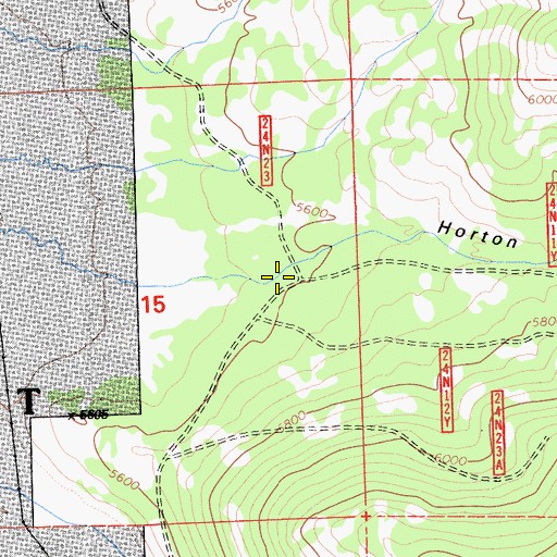 Topographic Map of Horton Canyon, CA