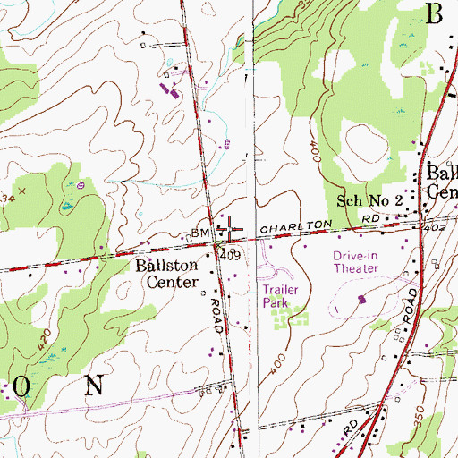 Topographic Map of Ballston Center Presbyterian Church, NY