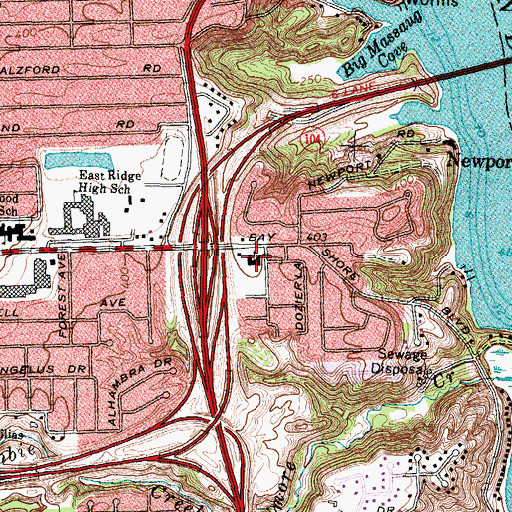 Topographic Map of Bay Knoll Seventh Day Adventist Church, NY
