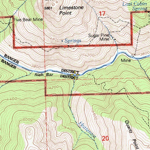Topographic Map of Hottentot Creek, CA