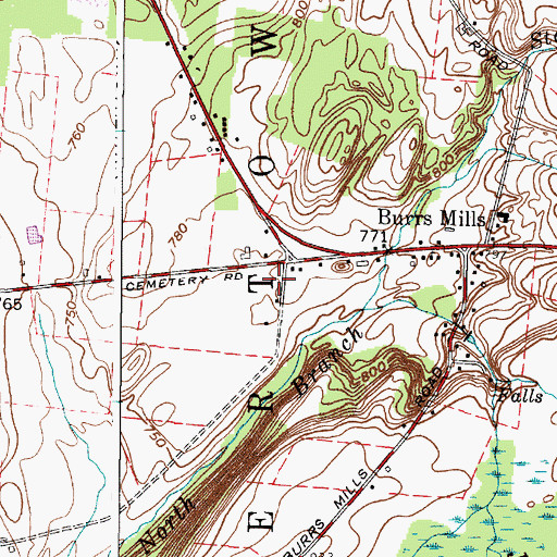 Topographic Map of Burrville Congregational Church, NY