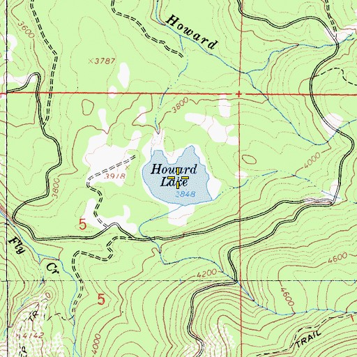Topographic Map of Howard Lake, CA