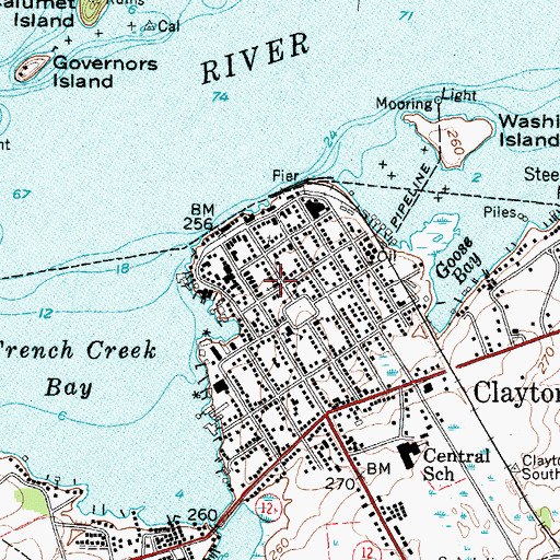 Topographic Map of Clayton United Methodist Church, NY