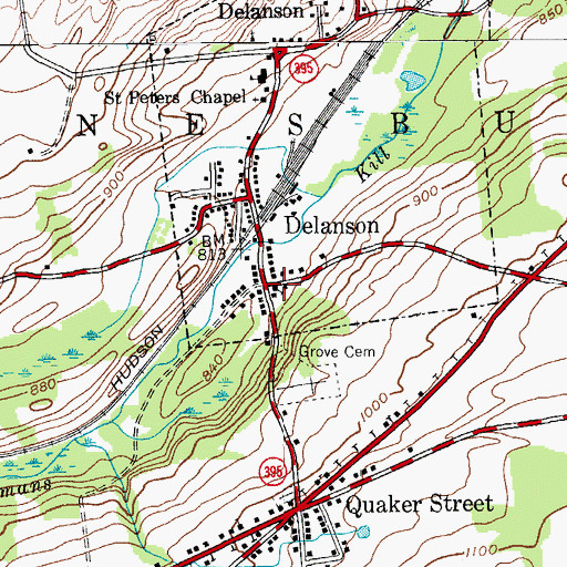 Topographic Map of Delanson United Methodist Church, NY