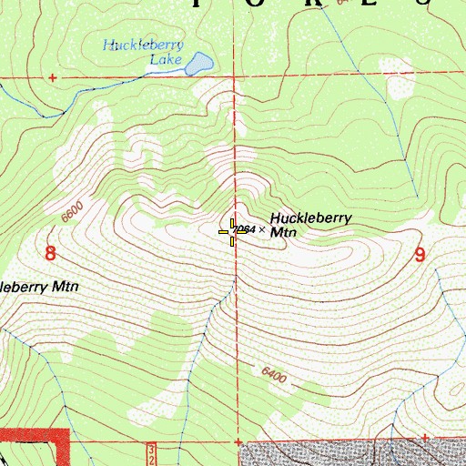Topographic Map of Huckleberry Mountain, CA