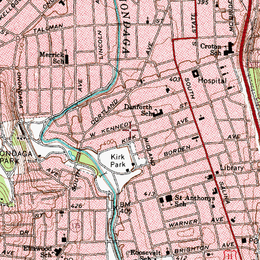 Topographic Map of First Progressive Baptist Church, NY