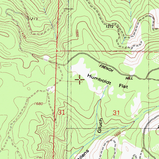 Topographic Map of Humboldt Flat, CA