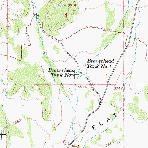 Topographic Map of Beaverhead Tank Number Two, AZ