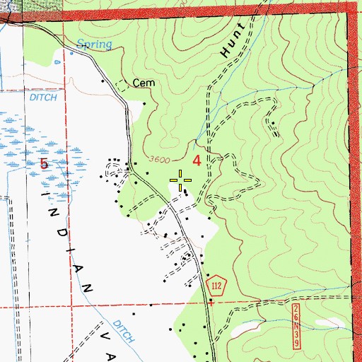 Topographic Map of Hunt Canyon, CA
