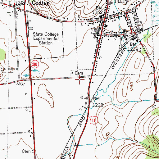Topographic Map of Tully United Community Church, NY