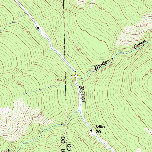 Topographic Map of Hunter Creek, CA