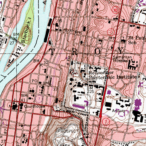 Topographic Map of Holy Cross Episcopal Church, NY