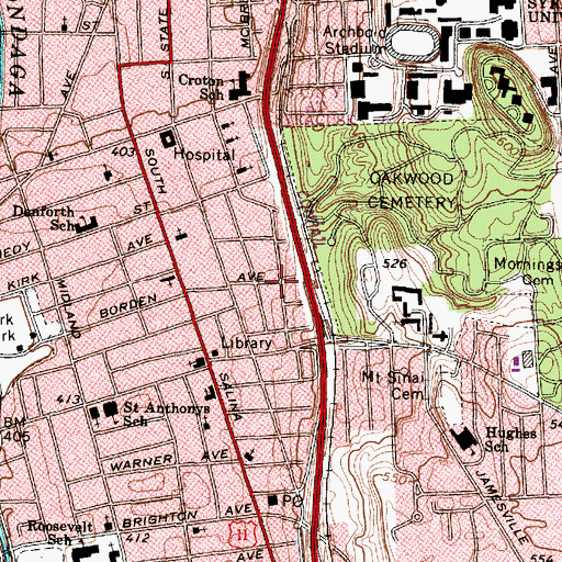 Topographic Map of House of God Church, NY