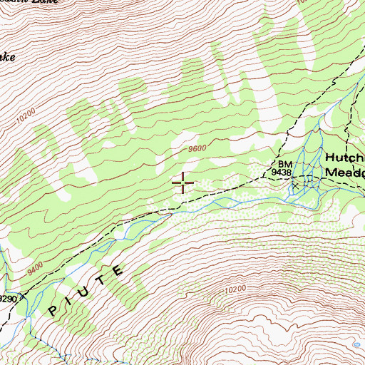 Topographic Map of Hutchinson Meadow, CA