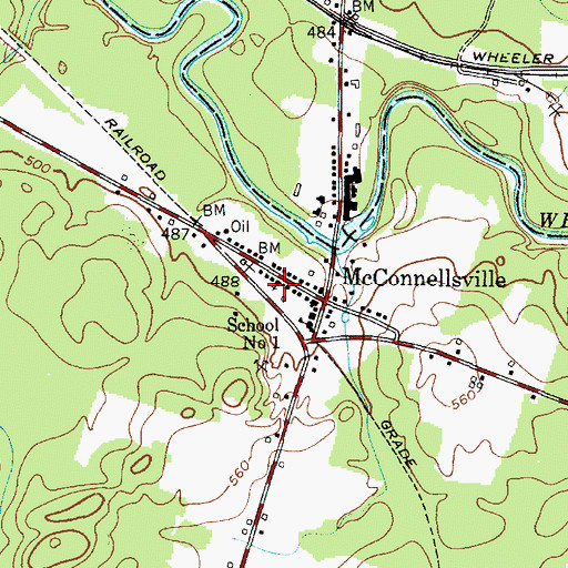 Topographic Map of McConnellsville Community Church, NY