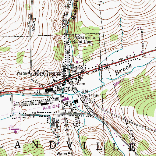 Topographic Map of McGrawville Baptist Church, NY