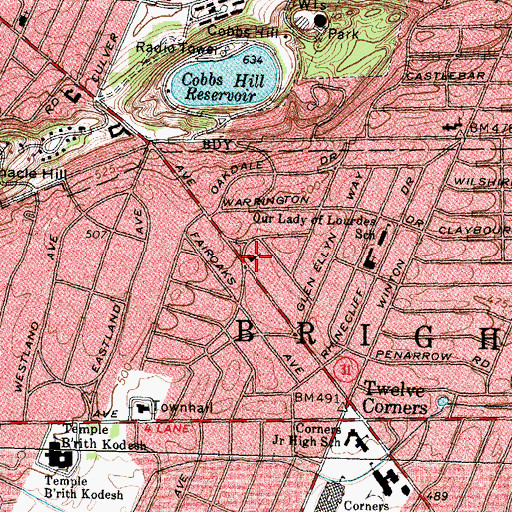 Topographic Map of Mikveh Beth Hatvillah, NY