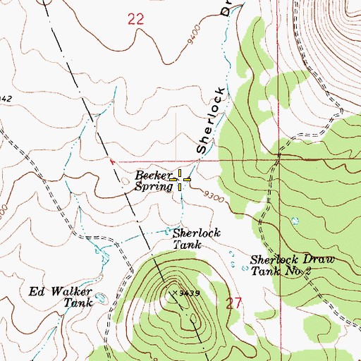 Topographic Map of Becker Spring, AZ