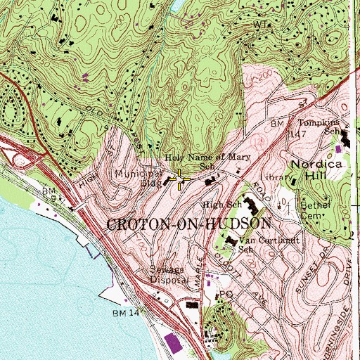 Topographic Map of Saint Augustines Episcopal Church, NY