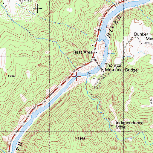 Topographic Map of Independence Creek, CA