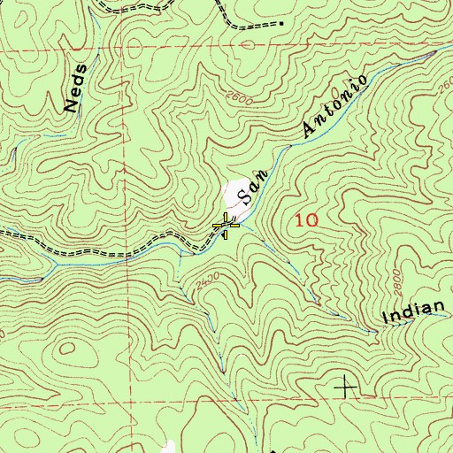 Topographic Map of Indian Burying Gulch, CA