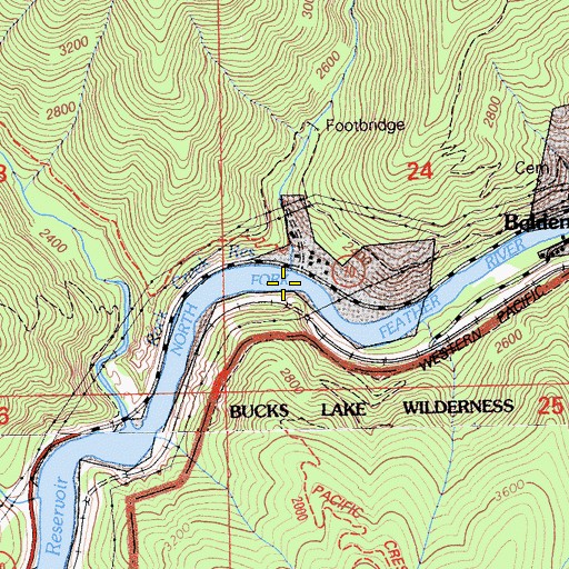 Topographic Map of Indian Creek, CA