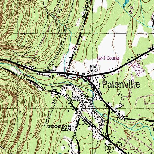 Topographic Map of Catskill Public Library Palenville Branch, NY