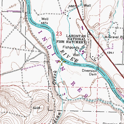 Topographic Map of Indian Creek, CA