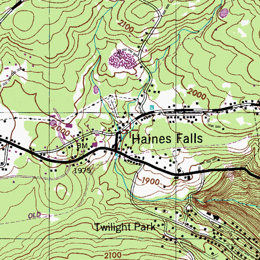 Topographic Map of Haines Falls Free Library, NY
