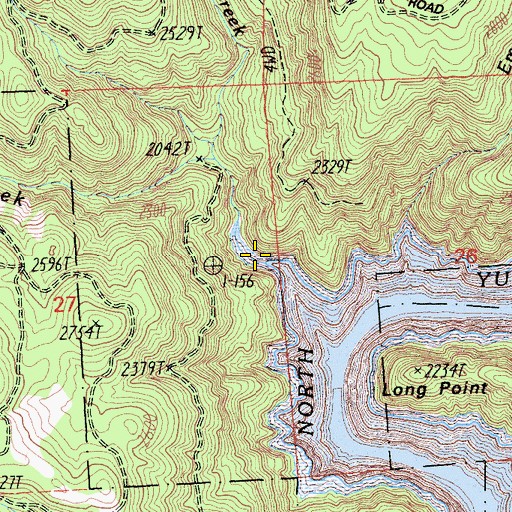 Topographic Map of Indian Creek, CA