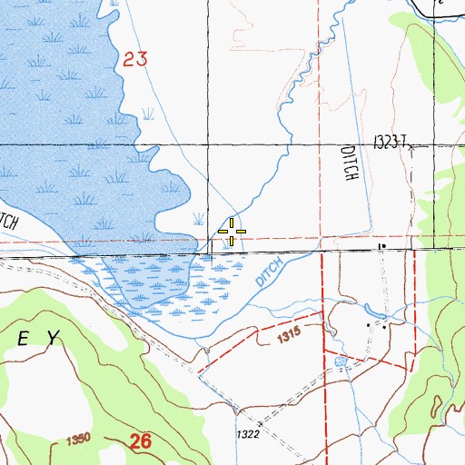 Topographic Map of Indian Creek, CA