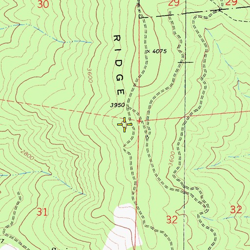 Topographic Map of Indian Field Ridge, CA