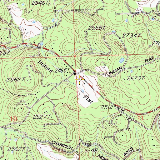 Topographic Map of Indian Flat, CA