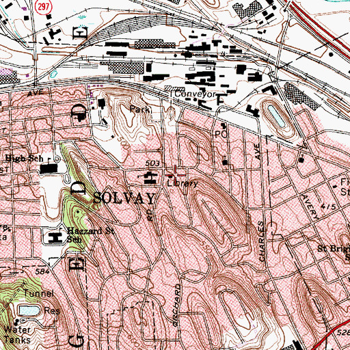 Topographic Map of Solvay Public Library, NY