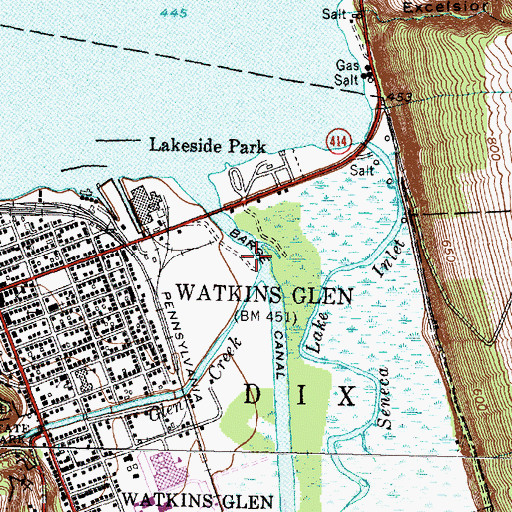 Topographic Map of Lembeck's Marina, NY