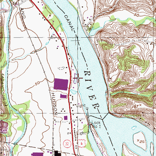 Topographic Map of Lock One Marina, NY