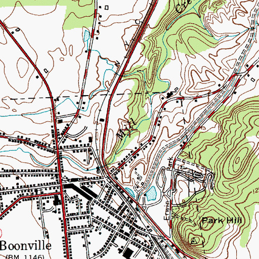 Topographic Map of Boonville Wastewater Treatment Plant, NY