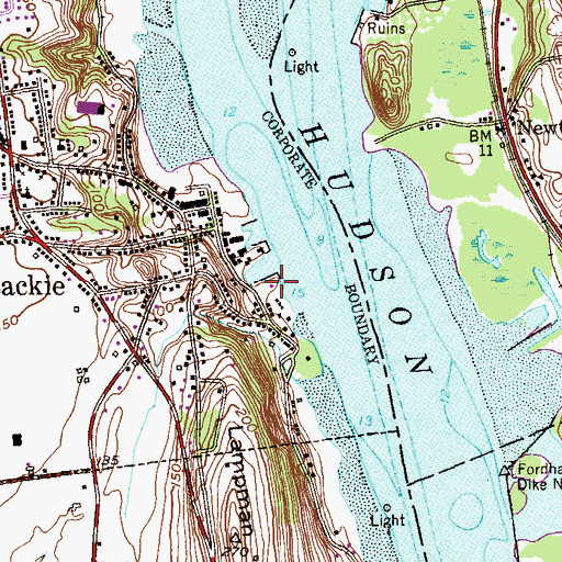 Topographic Map of Coxsackie Village Wastewater Treatment Plant, NY