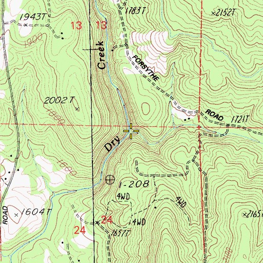 Topographic Map of Indiana Creek, CA